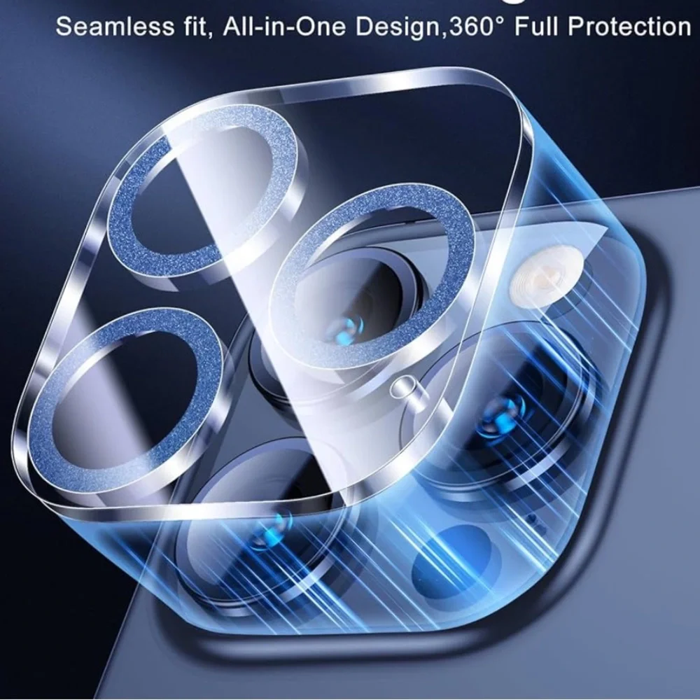 5for$10 Glitter Blue iPhone 15 Pro/iPhone 15 Pro Max Camera Lens Protector 3Pk